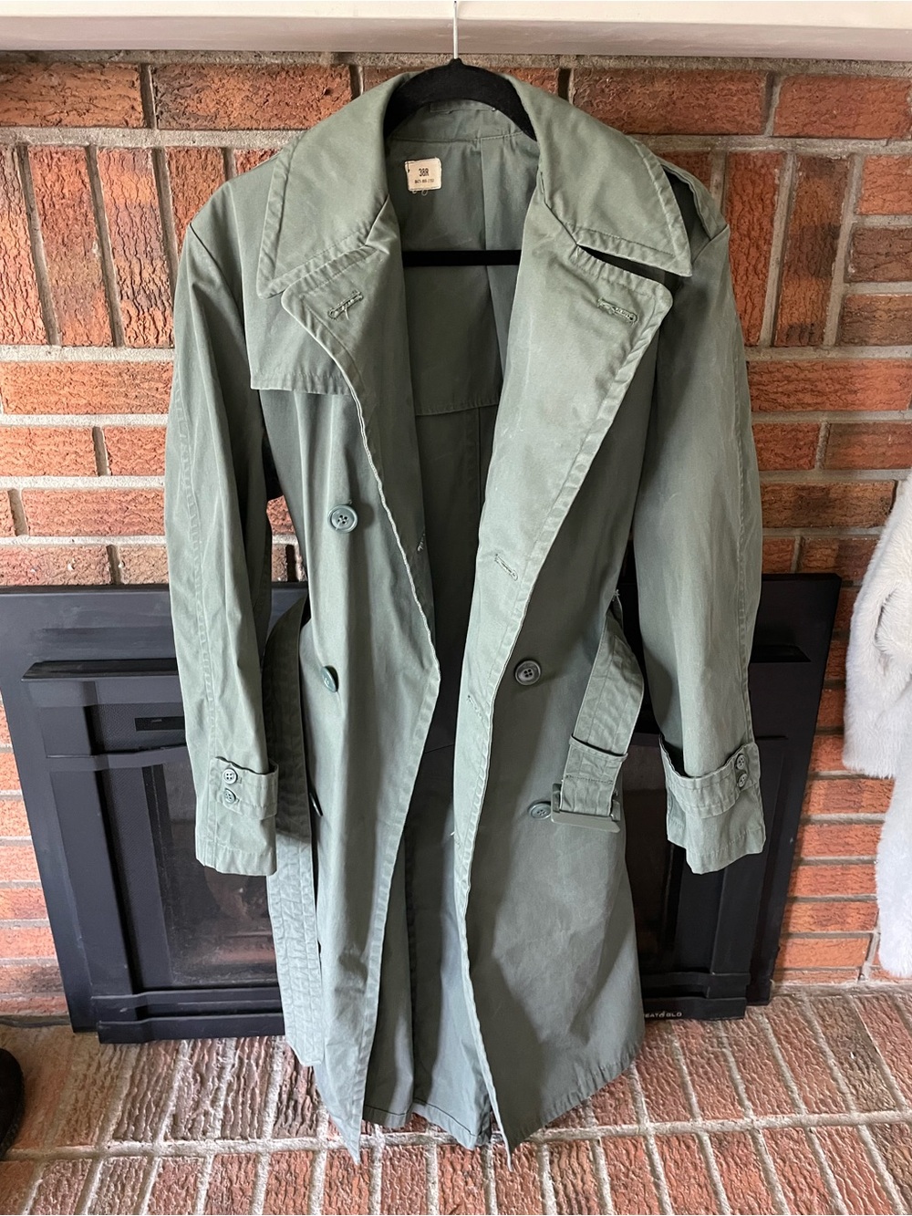 Vintage Olive Green Army Trench Coat